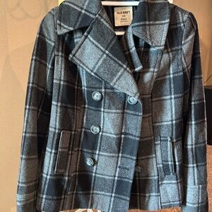 Old Navy Women's Gray Plaid Jacket